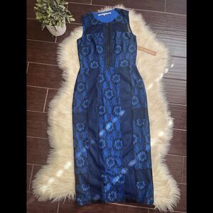 Rachel Rachel Roy royal blue Lace Sheath Sleeveless Dress sz 4